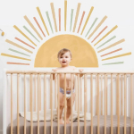 Seinakleebis lastetuppa, p&auml;ikese seinakleebis, boho seinakaunistus, lastetuba, isekleepuv seinakleebis t&uuml;drukutele, poistele, beebituppa, magamistuppa, klassiruumi, lasteaeda (108 x 55 cm)