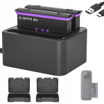 Usb akulaadija insta360 x4 3 pesa + 2x aku praktiline