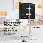 Onkron Tv-alus statiiv 32&ndash;65-tollistele teleritele kuni 35 kg, reguleeritava k&otilde;rgusega ja p&ouml;&ouml;ratav telerialus, max 400x400 Vesa alus, teleri p&otilde;randastatiiv &ndash; Tv-alus, puidust, valge Ts1220-w