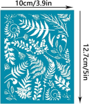 Olycraft 10 x 12,7 cm savi &scaron;abloonid s&otilde;najala lehe mustriga siiditr&uuml;kk pol&uuml;meersavist lehe siiditr&uuml;ki &scaron;abloonid v&otilde;rk &uuml;lekande &scaron;abloonid taimede teema v&otilde;rk &scaron;abloon pol&uuml;meersavist ehete valmistamiseks