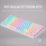 Mars Gaming Mkultra, mehaaniline klaviatuur White Rgb, kompaktne 96%, Outemu Sq Blue l&uuml;litid, prantsuse