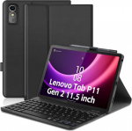 Zabatoco klaviatuuriga &uuml;mbris Lenovo Tab P11 Gen 2 11.5-tollisele tahvelarvutile, bluetooth Qwertz klaviatuur 7 v&auml;rvi valgustusega Lenovo P11 (2nd Generation) jaoks
