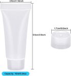 Tancuder 30 t&uuml;hja huulel&auml;ike tuubi pakend, t&uuml;hjad korduvt&auml;idetavad tuubid, l&auml;bipaistev kosmeetiline konteiner &scaron;ampooni, du&scaron;igeeli, huulel&auml;ike, huulepalsami, losjooni, kehakreemi jaoks, 10 ml, valge l&auml;bipaistev, modernne