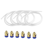 S Sienoc 4 x 1 m ptfe teflontoru valge (2 mm x 4 mm) + 6 x pc4-m6 pneumaatiline sirge kiir&uuml;hendus 4 mm keere