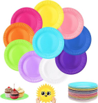 Zeawavsl 120 tk Diy v&auml;rviliste pabertaldrikute komplekt, v&auml;rvilised peopabertaldrikud, &uuml;mmargused taldrikud, 18 cm taldrikud, pabertaldrikud, laste s&uuml;nnip&auml;evataldrikud pidudeks ja pidustusteks, nagu s&uuml;nnip&auml;ev v&otilde;i