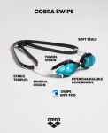 Arena Cobra Original Swipe unisex ujumisprillid swipe tehnoloogiaga, mis kaitseb udu eest, topeltreguleeritav rihm, uv-kaitse, 4 vahetatavat ninasilda