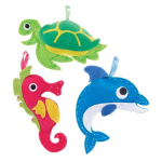 Baker Ross fe283 mereelustiku &otilde;mblemise kaunistuskomplektid - 4-osaline &otilde;mbluskomplekt lastele, loomingulised tegevused lastele, ideaalne kunsti- ja k&auml;sit&ouml;&ouml;projekt