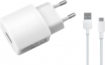 Huawei laadimisadapter Hw-050200e02 + Huawei andmekaabel Huawei Ascend P9 Lite / P8 / P7 / P6 / Lite / Mini / Mate 8 / Mate 7 / Mate S reisilaadijale 2a, valge, Micro Usb (ei sobi P9-le)