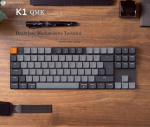 Keychron K1 Qmk &uuml;li&otilde;huke juhtmevaba mehaaniline klaviatuur, De-iso 80% Tkl paigutus Bluetooth 5.2 Hot Swap madala profiiliga Red switch, Rgb &uuml;hildub Mac Windows Linuxiga, versioon 6