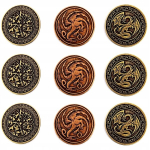 Drawlab 9 draakoni metallm&uuml;ntide komplekt Larp Rpg
