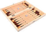 Qooloo puidust malem&auml;ng, 3-in-1 male, kabe, backgammon, kokkupandav malelaud, puit, kvaliteetne lukustatav kohver, malekomplekt lastele, t&auml;iskasvanutele, peole, reisimiseks, 29 x 29 cm