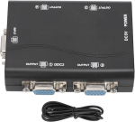 4 pordiga Vga splitter, 1 sisend 4 v&auml;ljundiga Vga splitter 250mhz 1920x1440 Usb toitega Hd videosplitter s&uuml;learvutile projektorile telerile