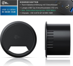 Csl - Usb 3.0 laua sisse ehitatud Usb-jaotur - laua kaablijuht - laua kaablikarp - 2 x Usb 3.2 - 1 x Usb C 3.2 - 2 x helipordid 3,5 mm pesa k&otilde;larile ja mikrofonile