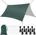 Flintronic Tent present veekindel 3 x 3 m, &uuml;likerged telgi presendid, Uv-kaitsega telkimisvarikatus, 8 vaiaga ja 8 k&ouml;iega p&auml;ikesekaitseks, telkimiseks, matkamiseks, v&otilde;rkkiige jaoks &otilde;ues (army Green)