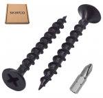 Skir'co (100 tk) must fosfaatviimistlus 3,5 x 32 mm kipsplaadi kruvid puidule, Phillips kipsplaadi kruvid