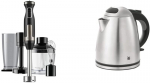 Black+decker Bxhba1500e saumikser, 1500, roostevaba teras & Wmf Stelio veekeetja roostevaba teras 1.2 L, elektriline veekeetja katlakivifiltriga, 2400 W, valgustatud veetaseme indikaator, matt