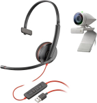 Veebikaamera Poly Studio P5 komplekt Blackwire 3210-ga (plantronics) - Hd videokonverentskaamera 1080p-ga - professionaalne veebikaamera ja juhtmega &uuml;he k&otilde;rvaklapiga peakomplekt Usb-a-ga