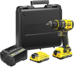 Stanley Fatmax 18v 2-k&auml;iguline juhtmeta puurvasar Sfmcd720d2k (2.0ah, max p&ouml;&ouml;rdemoment 80 Nm, harjadeta mootor t&auml;ismetallist k&auml;igukastiga, Led valgusti, sisaldab 2 akut, laadijat, v&ouml;&ouml;klambrit ja kohvrit)