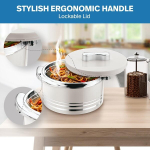 Pinnacle isoleeritud kaanega kastrul, 3-osaline komplekt, 3.7/2.6/1.5 qt. kuuma toidu pott/jahuti - termoss supi/salati serveerimiseks, roostevabast terasest anum kuuma toidu jaoks, suurep&auml;rane