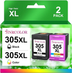 Jinkcolor 305xl 305 hp 305 printer cartridges combo pack hp 305 tindikassettidele deskjet 2710 2720 deskjet plus 4100 4130 envy 6010 6030 envy pro 6420 6430 kassettidele (1 must, 1 v&auml;rviline)