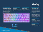 Geeky Gk61 Se 60% mehaaniline m&auml;nguriklaviatuur, 61 klahvi, mitmev&auml;rviline Rgb Led taustavalgustus Pc/mac m&auml;nguritele, Ansi Us American Layout (lavendel, Mechanical Red)