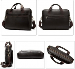 Baigio 14-tolline s&uuml;learvutikott, nahast portfell, vintage nahast &auml;rikott, meeste k&auml;ekott, t&ouml;&ouml;kott, &otilde;lakott - pruun - l