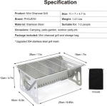 Phojewi kaasaskantav mini s&ouml;egrill, v&auml;ike bbq lauagrill l&otilde;kkease telkimiseks, terrassile, v&auml;libbq, roostevabast terasest telkimis-bbq, kokkupandav bbq matkamiseks