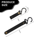 Qiancsj S-konksud nahast aasaga, 8 tk nahast S-konksude komplekt riputamiseks, mustad multifunktsionaalsed konksud telkimiseks, k&ouml;&ouml;ki, garderoobi, kleitide, vannituppa