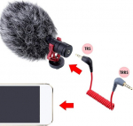 3.5mm Trs kuni Trrs mikrofoni &uuml;henduskaabel, t&auml;isnurkne mikrofoni kaabel isas-isas &uuml;hendustega, Rode Sc7, Videomicro, Wireless Go, Videomic Pro+ jne jaoks