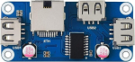 Waveshare Ethernet/usb Hub Hat (b) Raspberry Pi seeriale, 1x Rj45 Ethernet port, 3x Usb 2.0 porti