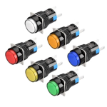 Heschen 16 mm &uuml;mmargune hetkeline surunupp, 1no 1nc, valge, punane, oranž, sinine, roheline, kollane, 12 V Led lamp