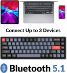 Keychron K6 Pro juhtmevaba kohandatav mehaaniline klaviatuur, Qmk programmeeritav makro, Hot Swappable Keychron K Pro Red Switch, 65% Us paigutusega alumiiniumist Rgb taustavalgustusega m&auml;nguriklaviatuur