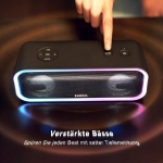 Doss Soundbox Pro+ bluetooth k&otilde;lar, 24w stereoheli, lisabass, 15h aku, ipx6 veekindel, v&auml;rviline valgusshow, stereo sidumine, muusikakast bluetooth mobiiltelefonile, &otilde;ues, rannas, kodus