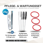 Fancility&reg; komplekt delonghi & aeg keeduseadmele, 25 g, silikoonm&auml;&auml;re t&auml;isautomaatsetele kohvimasinatele, 3 tihendit, sealhulgas ecam esam etam keedugrupp, 5 puhastusharja, pealekinnitatav kolb, tihendus