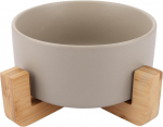 Yayods kasside s&ouml;&ouml;gikauss 850 ml - bambusalusega koerakauss - keraamiline koerakauss - n&otilde;udepesumasinas pestav kassidele ja koertele (hall)