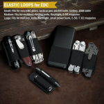 Viperade pl6 edc elastne organiseerija plaaster konksuga, k&uuml;lgmine nahast edc hoidiku plaaster taktikalistele pastapliiatsitele, taskulampidele, patareidele, edc t&ouml;&ouml;riistadele igap&auml;evase kandekoti organiseerimiseks, s-2pcs