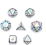 Fasizi 7-osaline metallist t&auml;ringukomplekt Dnd m&auml;ngu pol&uuml;eedrilised metallist D&d t&auml;ringud koos hoiukoti ja tsingisulamiga emaili jaoks rollim&auml;ngude jaoks dungeons and dragons (v&auml;rviline valge)
