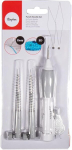 Rayher 69226000 punch needle komplekt, reguleeritav, tikkimine algajatele, punch needles n&otilde;elad, 1 stick pen tikkimispulk, 3 tikkimisn&otilde;ela, 2 niidi sisestamise abivahendit, assortii