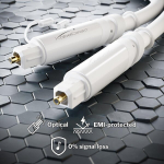 Kabeldirekt optiline audiokaabel, valge, 3 m, kiudoptiline kaabel soundbar'ile koos kaitsekorgiga (toslink kuni Toslink, digitaalne S/pdif kaabel, Hifi/v&otilde;imendi, kodukino, Xbox One/ps4)