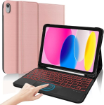 Ipad 10/11 tolline puutepaneeliga klaviatuuri&uuml;mbris, roosa kuld