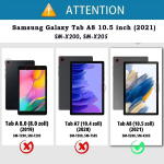 Casafuny &uuml;mbris samsung galaxy tab a8 2022/2021 jaoks, pu nahast kaitse&uuml;mbris koos statiivi funktsiooniga, rahakoti &uuml;mbris samsung galaxy tab a8 10.5 tolli (sm-x200/x205/x207) tahvelarvutile, kr&uuml;santeem