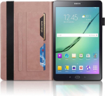 Succtopy &uuml;mbris samsung galaxy tab s2 9.7 (sm-t810/t815/t815/t819) jaoks, folio klapp Pu nahast kaitse&uuml;mbris galaxy tab s2 9.7 tolli, pliiatsi hoidik, rahakoti &uuml;mbris, tahvelarvuti &uuml;mbris samsung tab s2 - rose gold