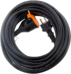 Zenitech veekindel pikendusjuhe 2p+t H07rn F 3x 1.5mm&sup2; 10m koos kinnitusklambriga, oranž