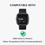 Kwmobile 2 x Plastikust &uuml;mbris, &uuml;hildub Fitbit Versa 4 / Sense 2 kaitseraamiga - s&auml;delevad kaitsetarvikud must / h&otilde;bedane
