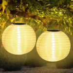 Bzavor laternad v&auml;litingimustesse, ilmastikukindlad, 25 cm, 2 tk nailonist p&auml;ikesevalgustite komplekt v&auml;ljas riputamiseks, led p&auml;ikeselaternad, p&auml;ikesevalgusti riputamiseks valge, aiavalgustus p&auml;ikeseenergial aeda, hoovi, terrassile, pulma