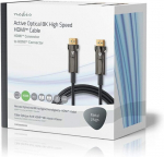 Nedis high speed hdmi&trade; kaabel ethernetiga, high speed hdmi kaabel ethernetiga | hdmi konnektor | hdmi pistik | hdmi pistik | 8k @ 60hz | 48 gbps | 10.0 m | &uuml;mmargune | pvc | must | papp-pakend 50.0 m 50.0 m