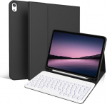 Zoyu klaviatuurikohver ipad 11 generation a16/10 generation (11 tolli 2025/10.9 tolli 2022), 7 v&auml;rvi valgustusega magnetiline klaviatuur ipad 11th/10th gen &uuml;mbrisele koos pliiatsi hoidjaga, must