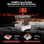 Yunzii L75 madala profiiliga juhtmevaba mehaaniline klaviatuur, 75% kaasaskantav, bluetooth/type-c/2.4g, tihendusstruktuur, kohandatav rgb taustavalgustusega m&auml;nguriklaviatuur (must, punased l&uuml;litid)