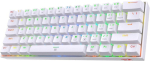 Redragon K630 Dragonborn 60% juhtmega rgb m&auml;nguriklaviatuur, 61 klahviga kompaktne mehaaniline klaviatuur siniste taktiilsete l&uuml;lititega, pro draiveri tugi, valge