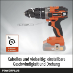 Power plus dual power powdp15200-3 in 1 akutrell-l&ouml;&ouml;kpuur: (l&ouml;&ouml;k)puurimine ja kruvide keeramine, 20 v trell, 50 nm, vasak-parem l&uuml;liti kruvidele, ilma aku v&otilde;i laadijata